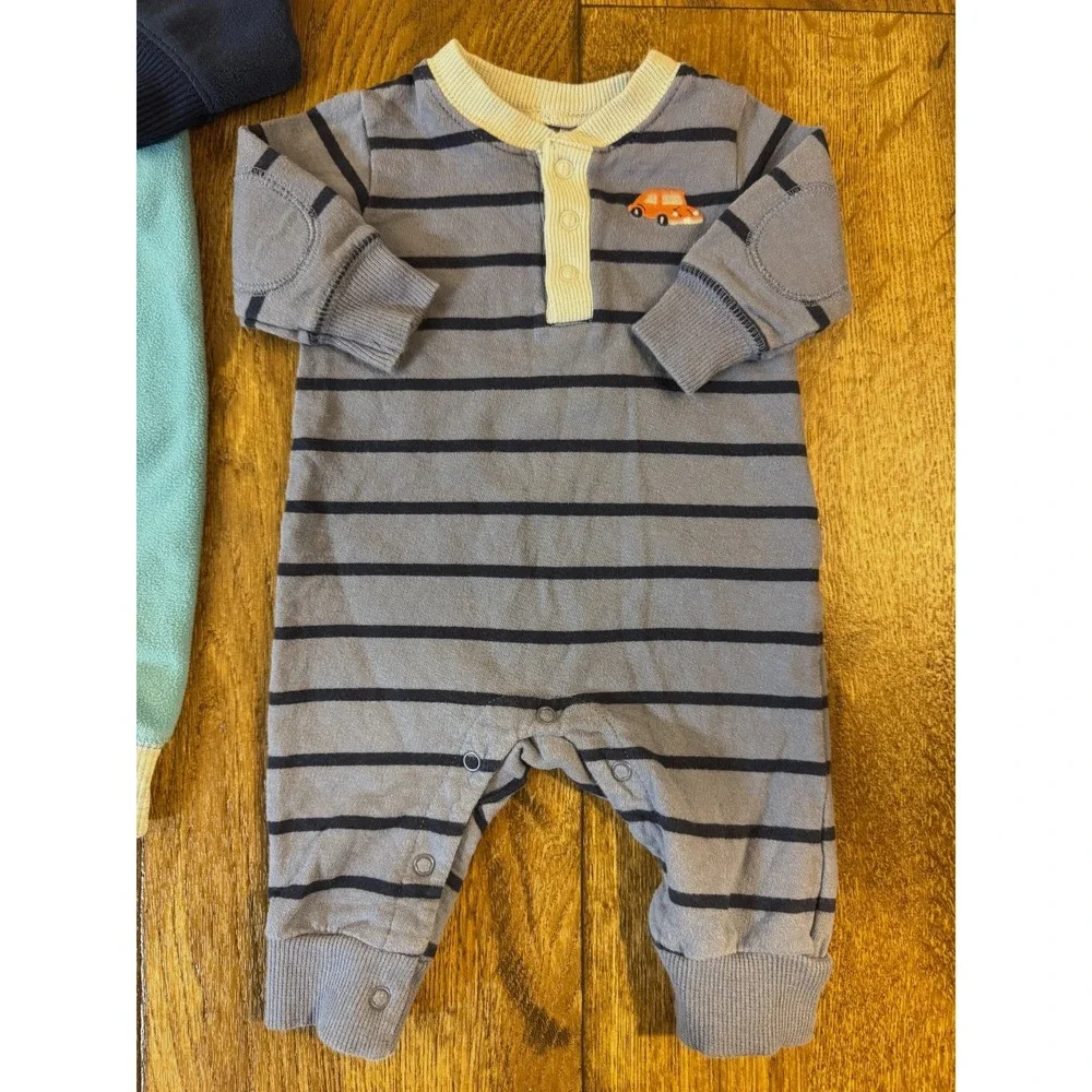 Carters Baby Boy 3 Months Rompers Long‎ Sleeved Outfits Pants Lot Fox Car